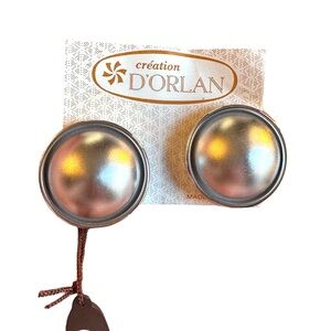 D Orlan Silver plated Design #4269 Domed chubky New Clip on earrings
